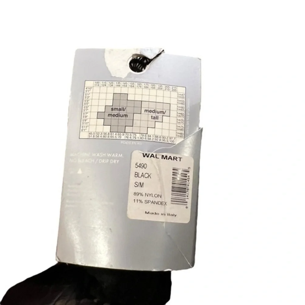 No Boundaries‎ Fashion Tights Black Open Weave Size Small Medium Made In Italy